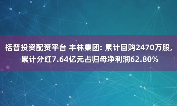 括普投资配资平台 丰林集团: 累计回购2470万股, 累计分红7.64亿元占归母净利润62.80%